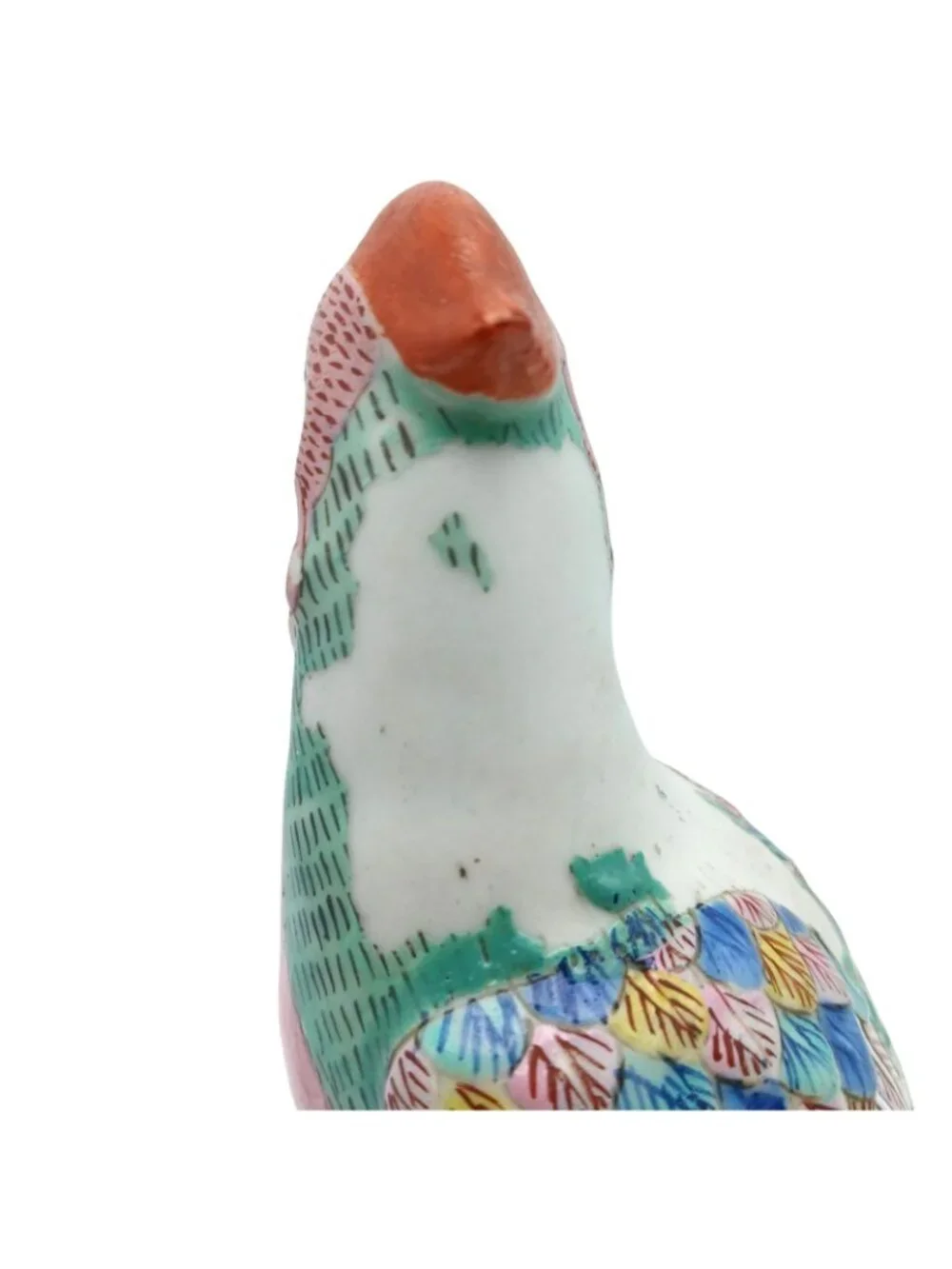Antique Chinese Phoenix Bird Figurine Famille Rose Porcelain China Mark 8
